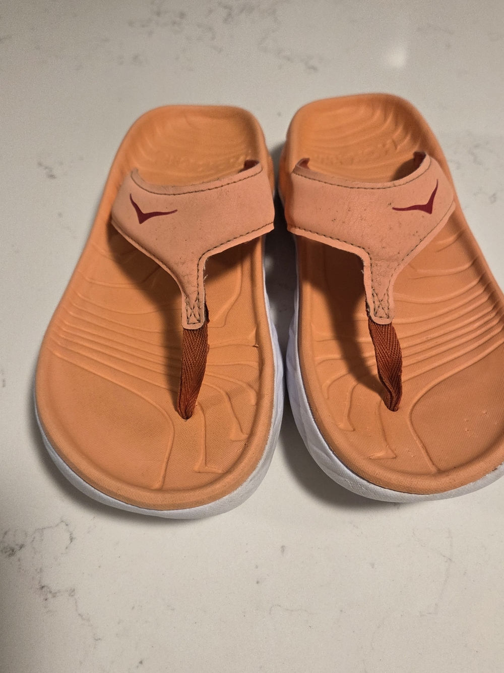 Hoka One One Women's Orange Flip Flop Sandals size 8.